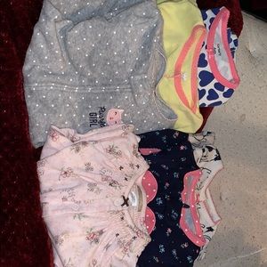 Set of 6 baby girl pjs